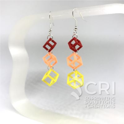 Orecchini Cubes stampa 3d